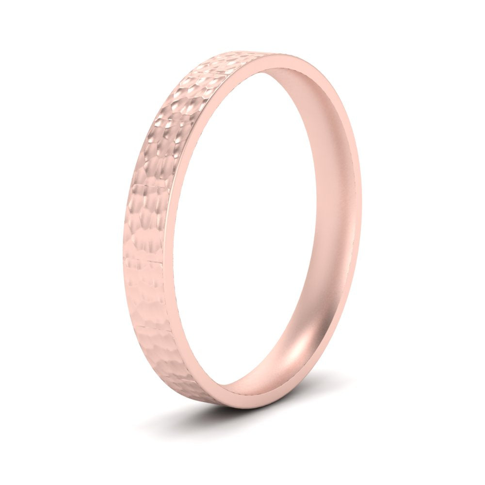 Hammered Wedding Band Comfort Fit 5 mm