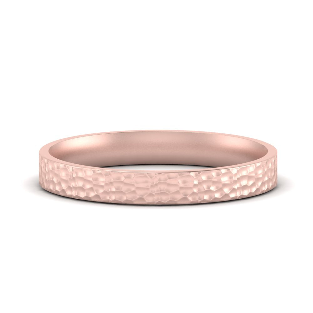 Hammered Wedding Band Comfort Fit 5 mm