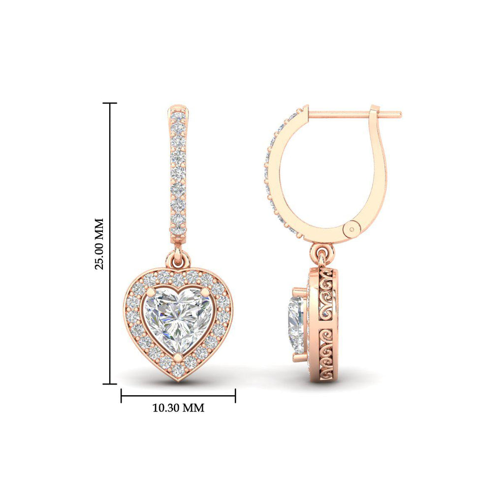 Heart Halo Drop Dangle Earring