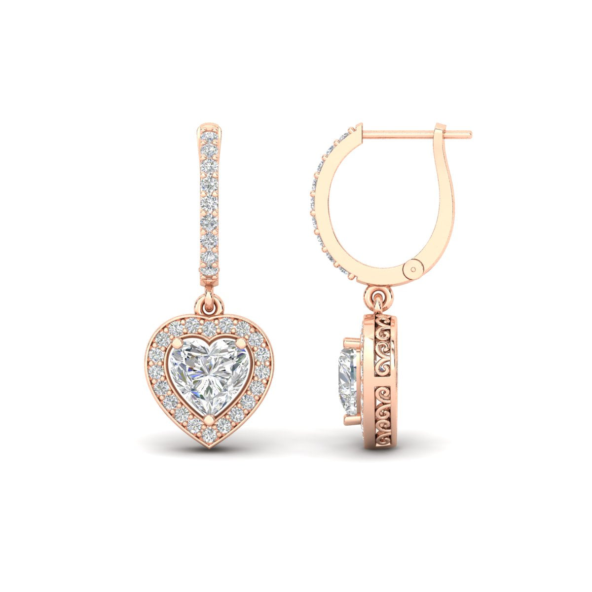 Heart Halo Drop Dangle Earring