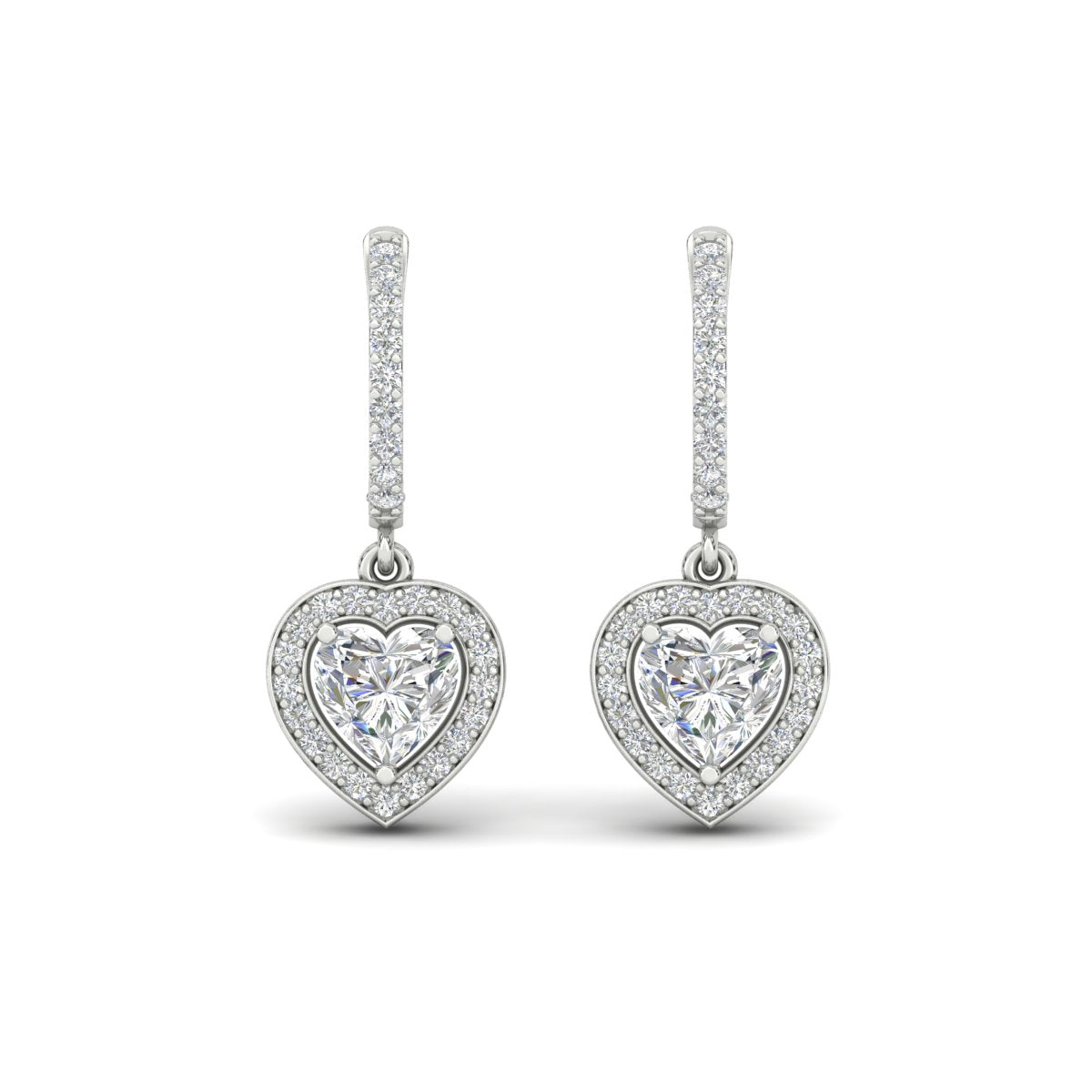 Heart Halo Drop Dangle Earring