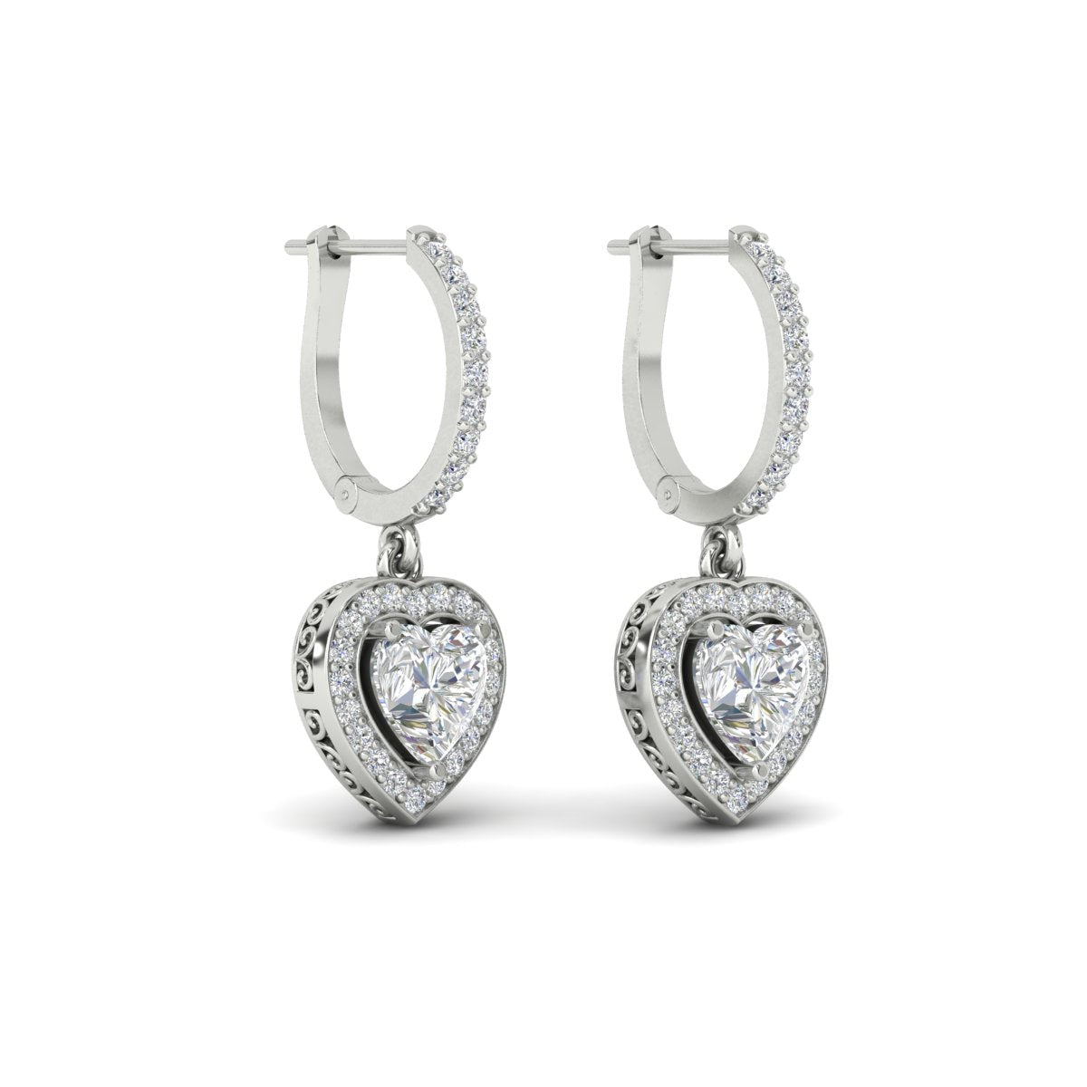 Heart Halo Drop Dangle Earring