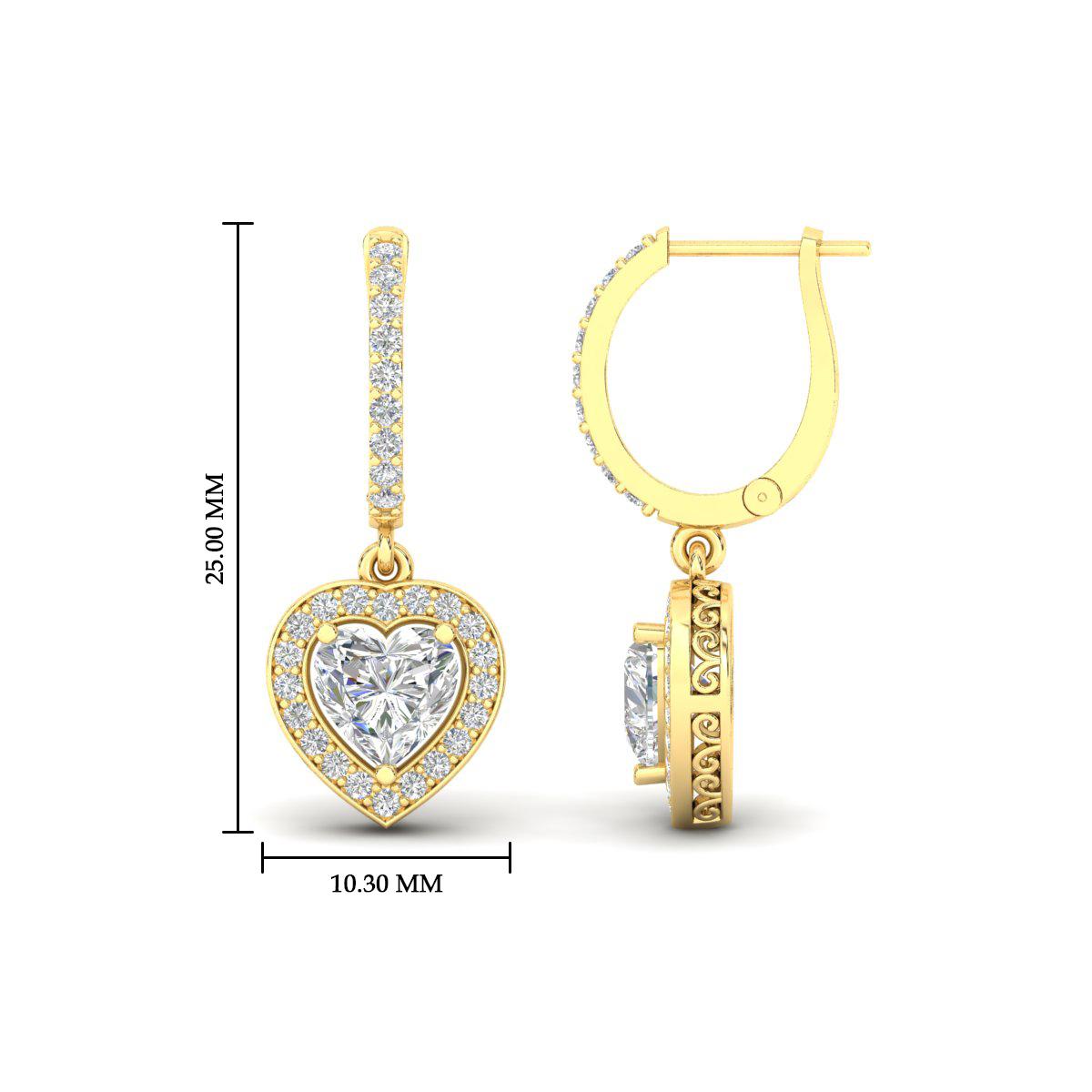 Heart Halo Drop Dangle Earring