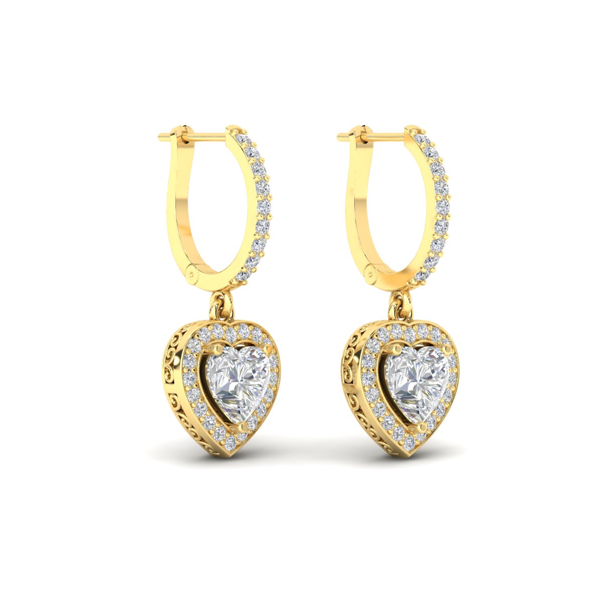 Heart Halo Drop Dangle Earring