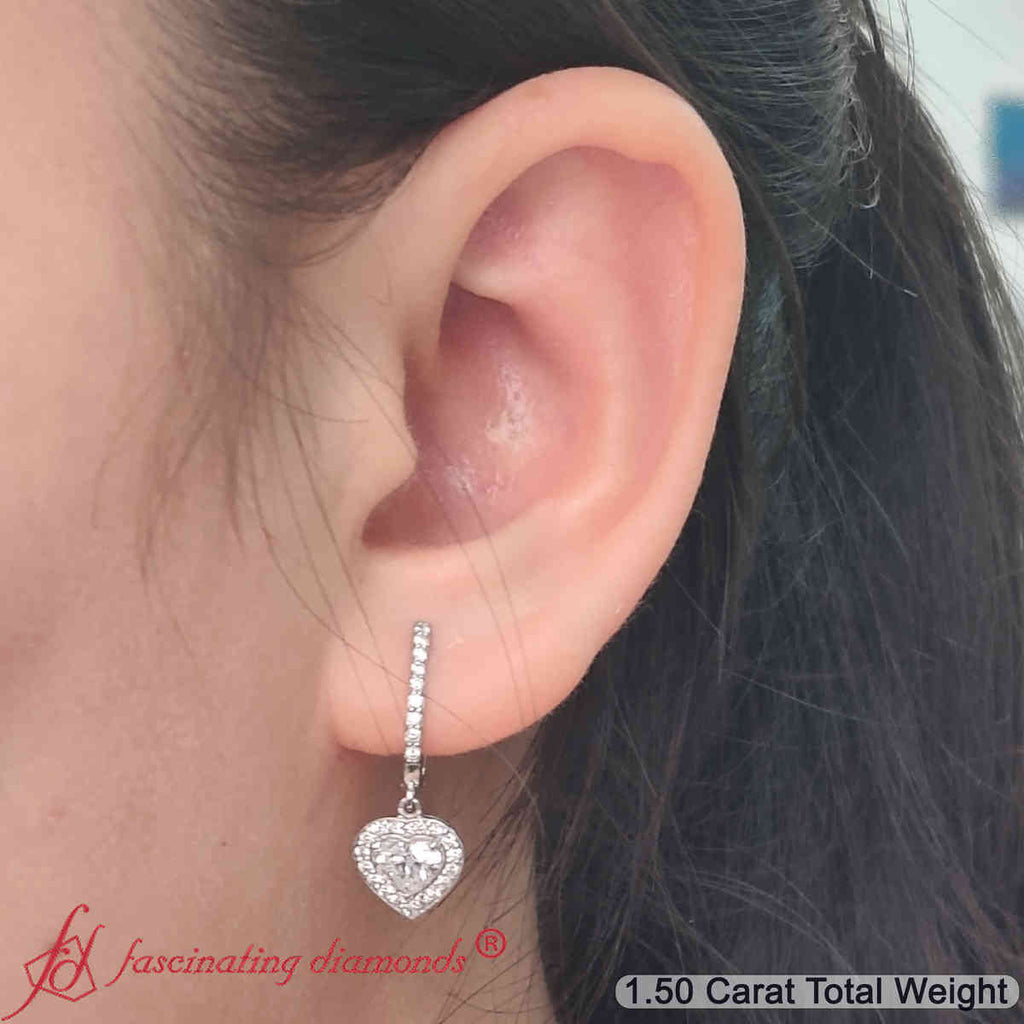 Heart Halo Drop Dangle Earring