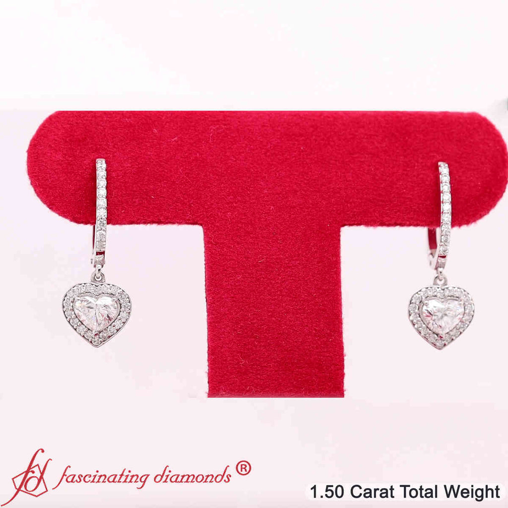 Heart Halo Drop Dangle Earring
