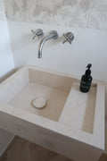 Light Pearl Marble Veined Handcrafted Sculptural Vanity Sink