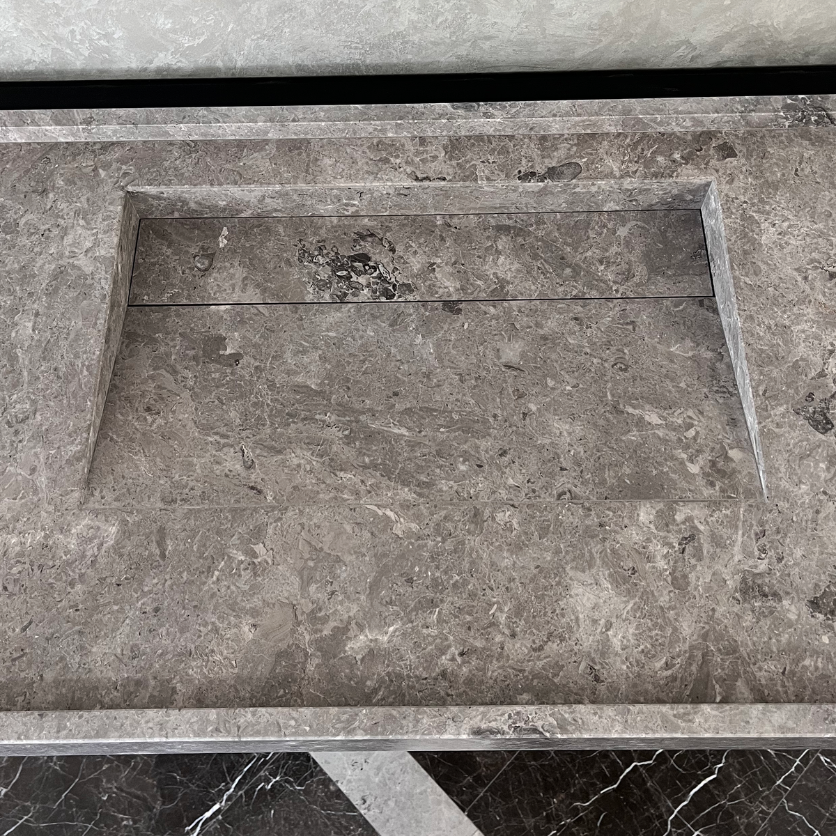 Tundra Grey Marble Sink - Handcrafted Custom Luxury Bathroom