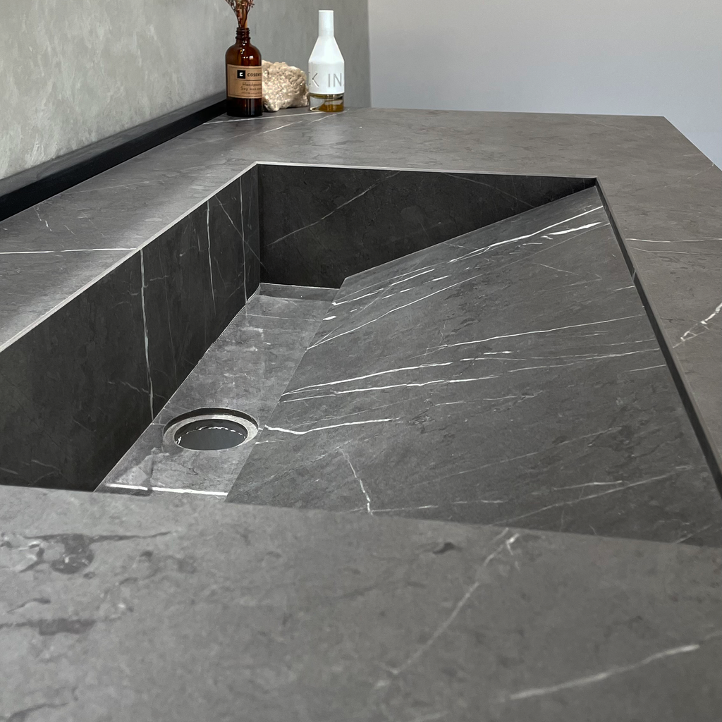 Engineered Stone Kitchen Sink Infinity Pietra Grey Handcrafted