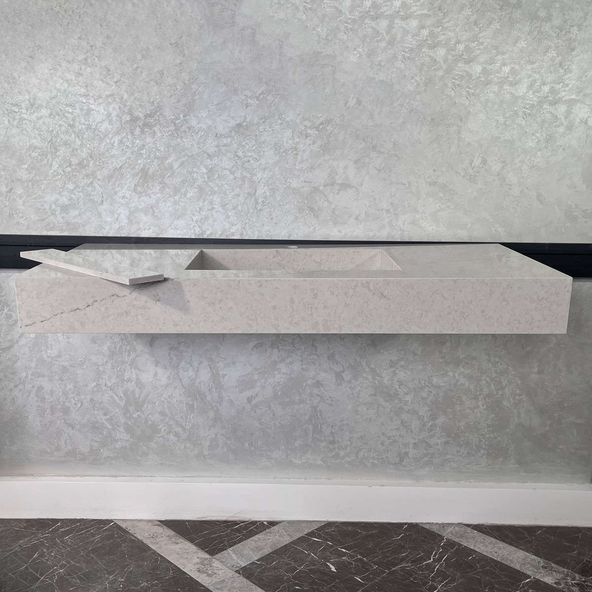Quartz Kitchen Sink Coante Alba Via Natural Stone Pattern Premium Handcrafted Custom