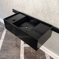 Black Quartz Kitchen Sink Handcrafted Custom Polished Finish Coante Arte Style