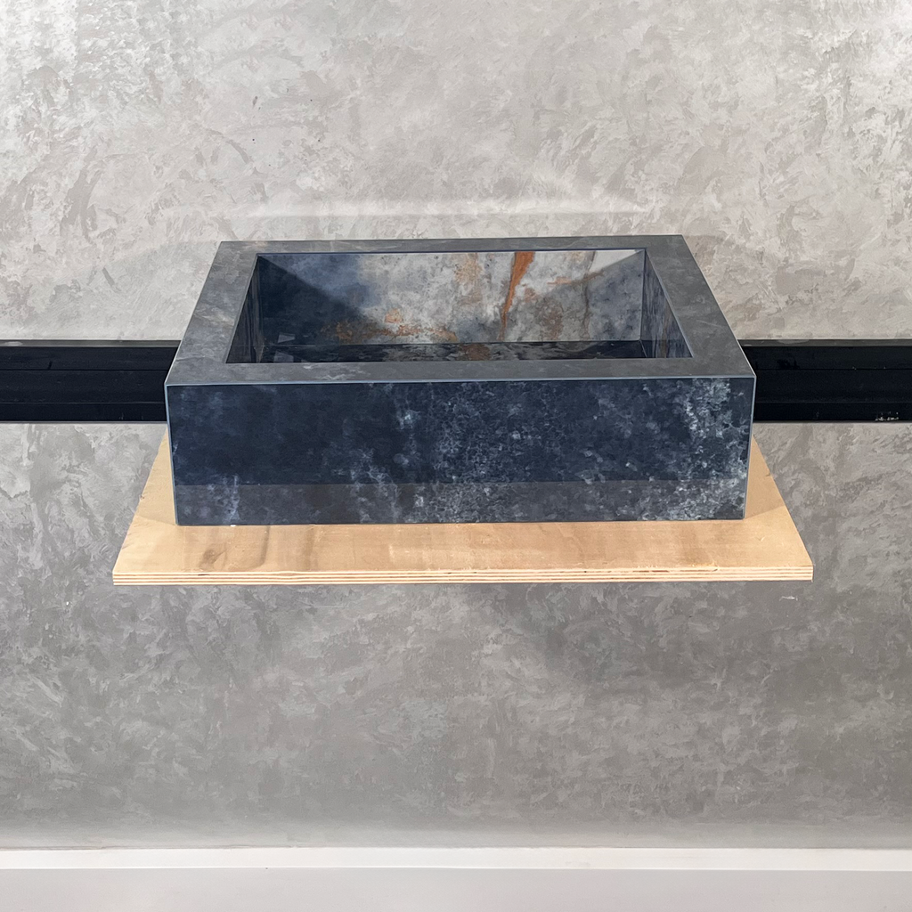 Engineered Stone Sink Handcrafted Ocean Blue for Modern Kitchens and Master Baths