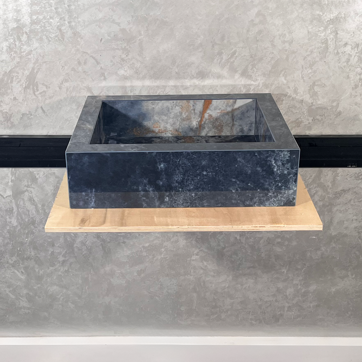 Engineered Stone Sink Handcrafted Ocean Blue for Modern Kitchens and Master Baths