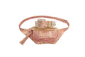 Embossed Snake Italian Leather Belt Bag With Matching Swarovski Crystal Collar