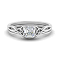 Asscher Cut Diamond Celtic Knot Ring Set