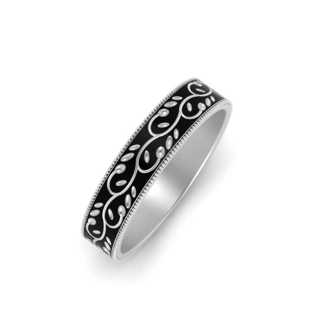 Leaf Enamel Promise Ring For Men