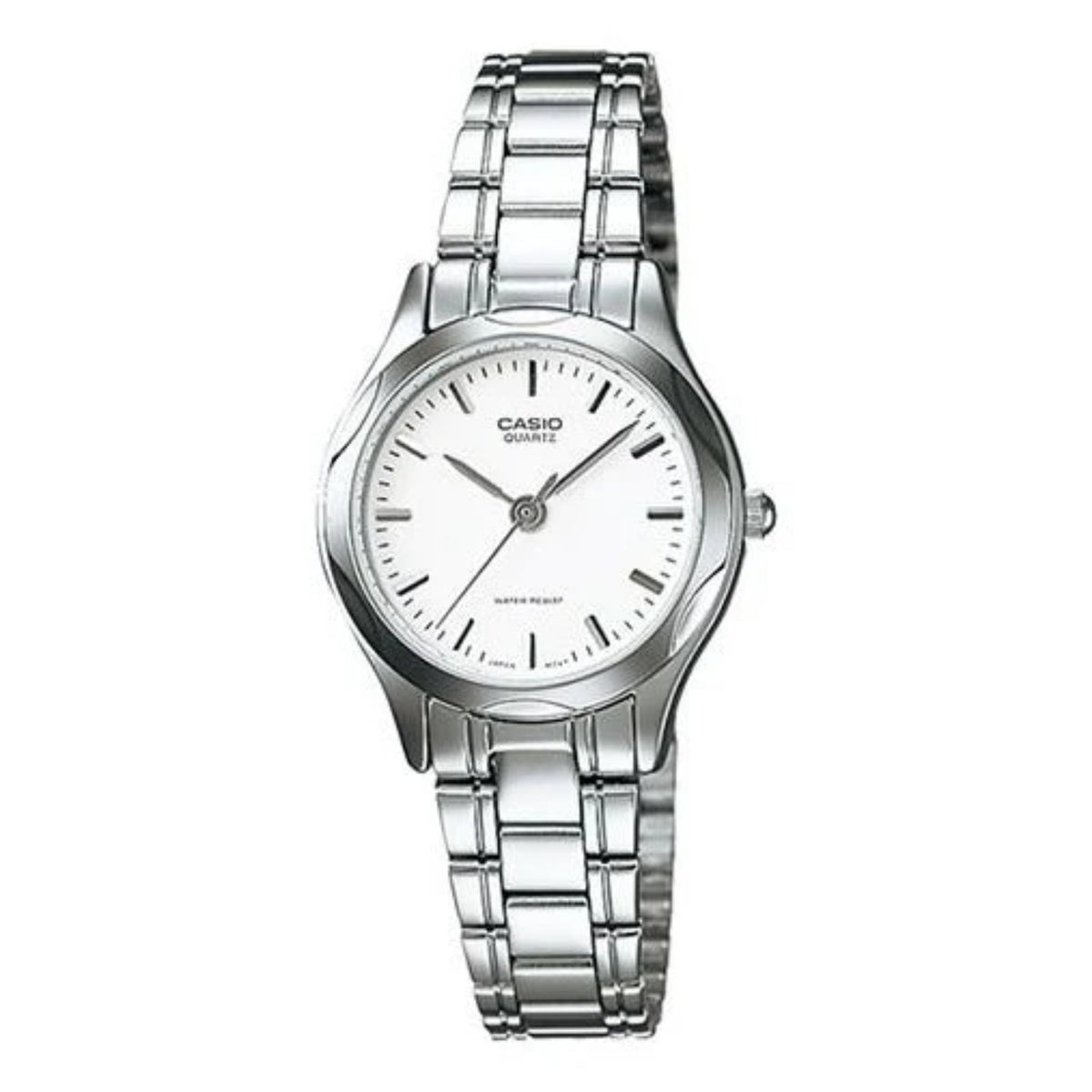 Casio WomenÕs White Dial Watch with Stainless Steel Bracelet - LTP-1275D-7A