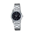 Casio WomenÕs Analog Watch with Black Dial and Steel Bracelet - LTP-V002D-1A
