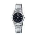 Casio WomenÕs Black Dial Analog Watch with Steel Bracelet - LTP-V002D-1B3UDF