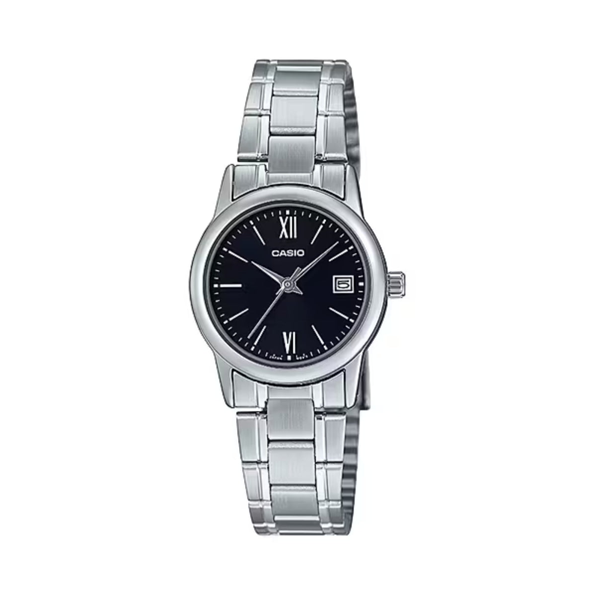 Casio WomenÕs Black Dial Analog Watch with Steel Bracelet - LTP-V002D-1B3UDF