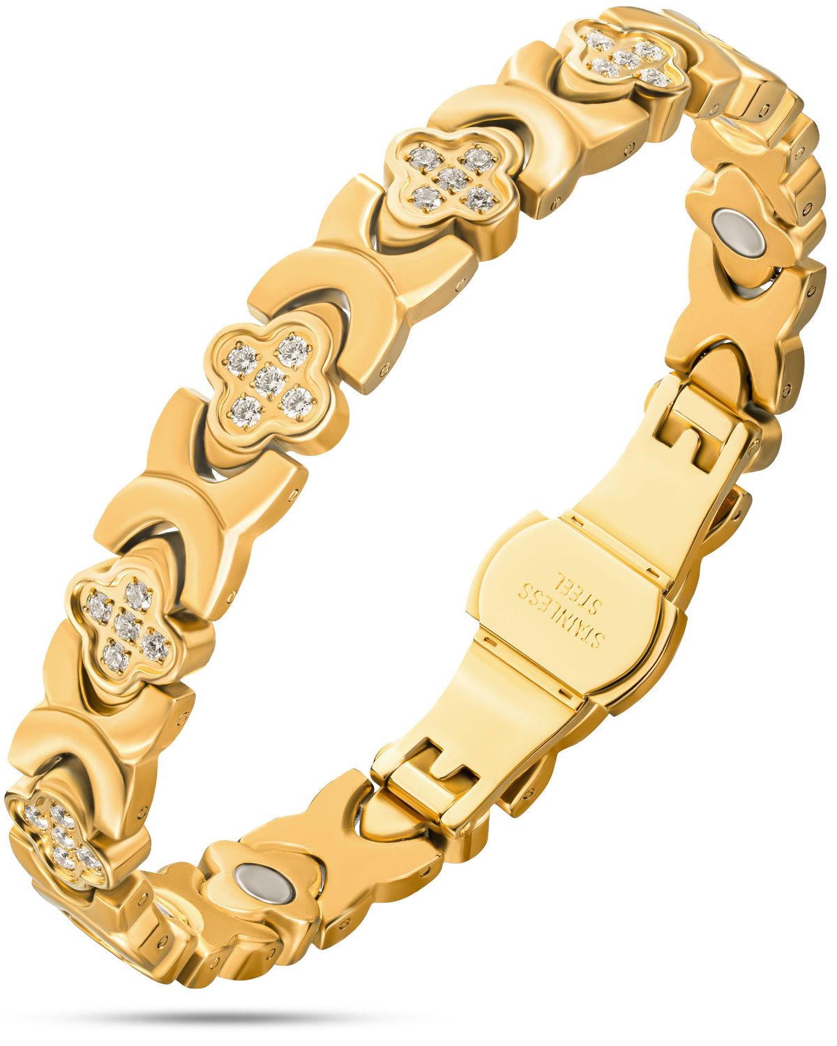 Clover Magnetic Bracelet for Women (Gold)