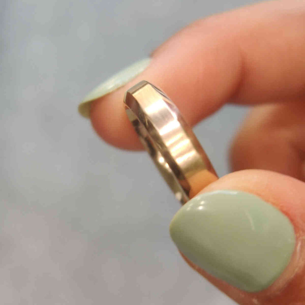 Matte Finish Beveled Anniversary Band For Men