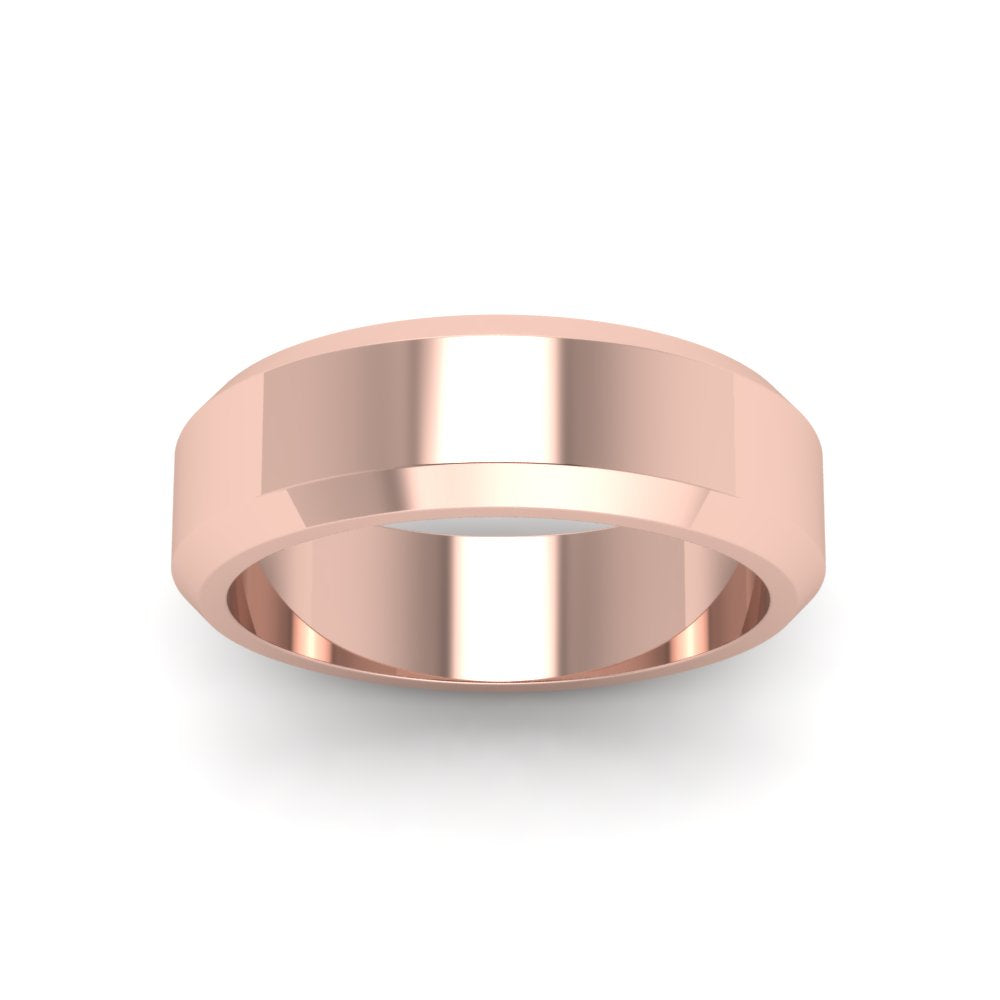 Matte Finish Beveled Anniversary Band For Men