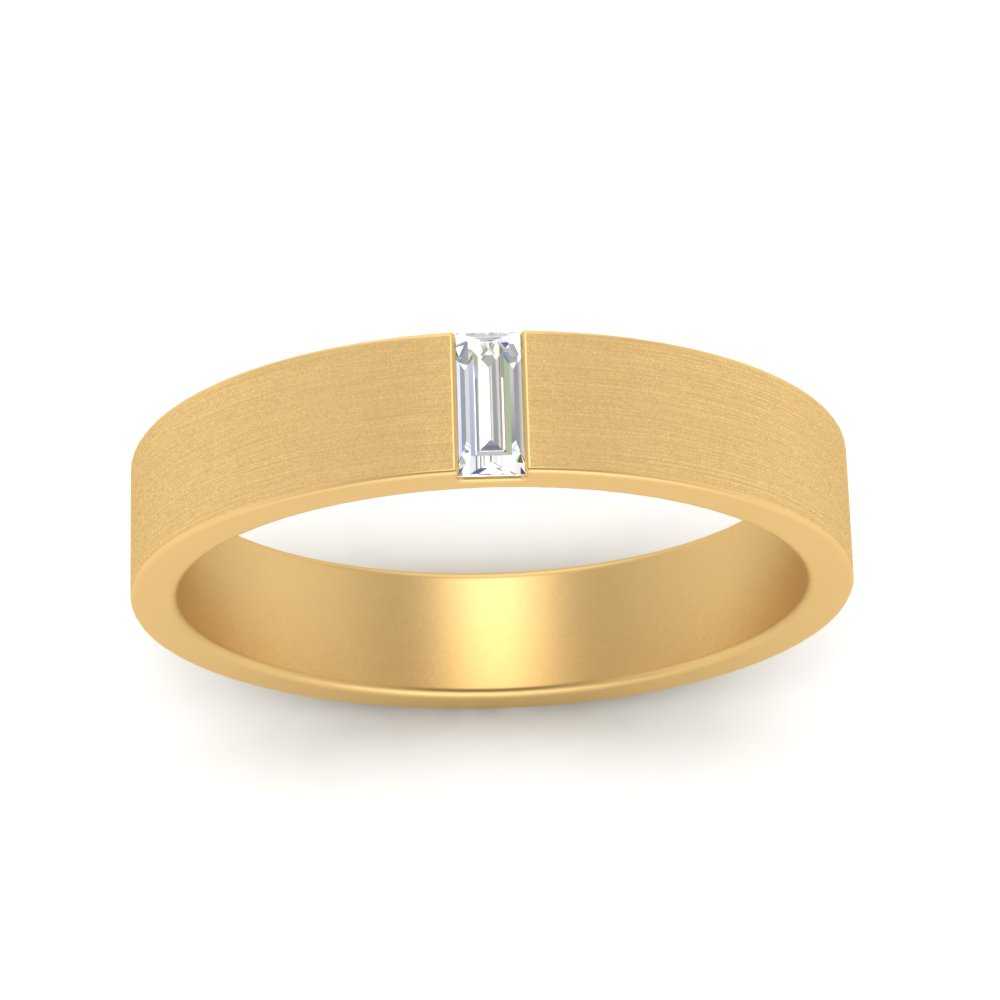 Mens Baguette Diamond Wedding Ring
