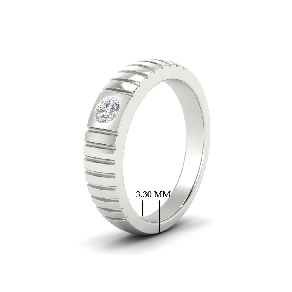 Mens Bezel Set Modern Wedding Ring