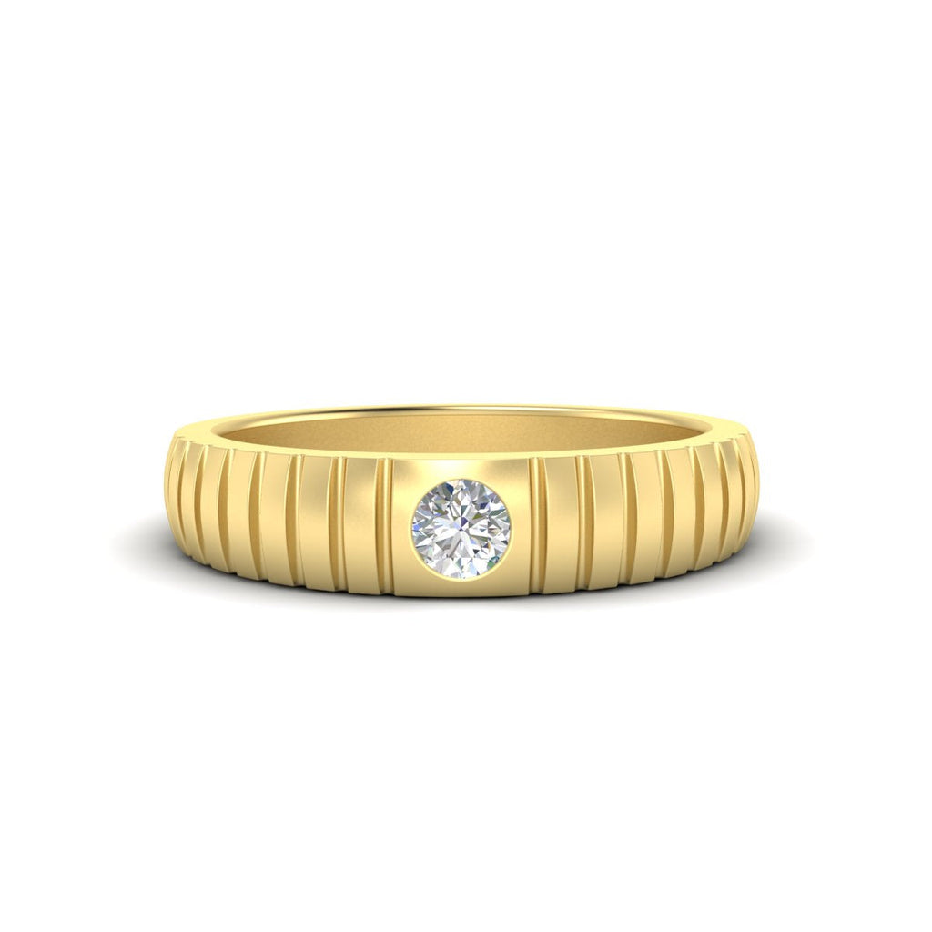 Mens Bezel Set Modern Wedding Ring