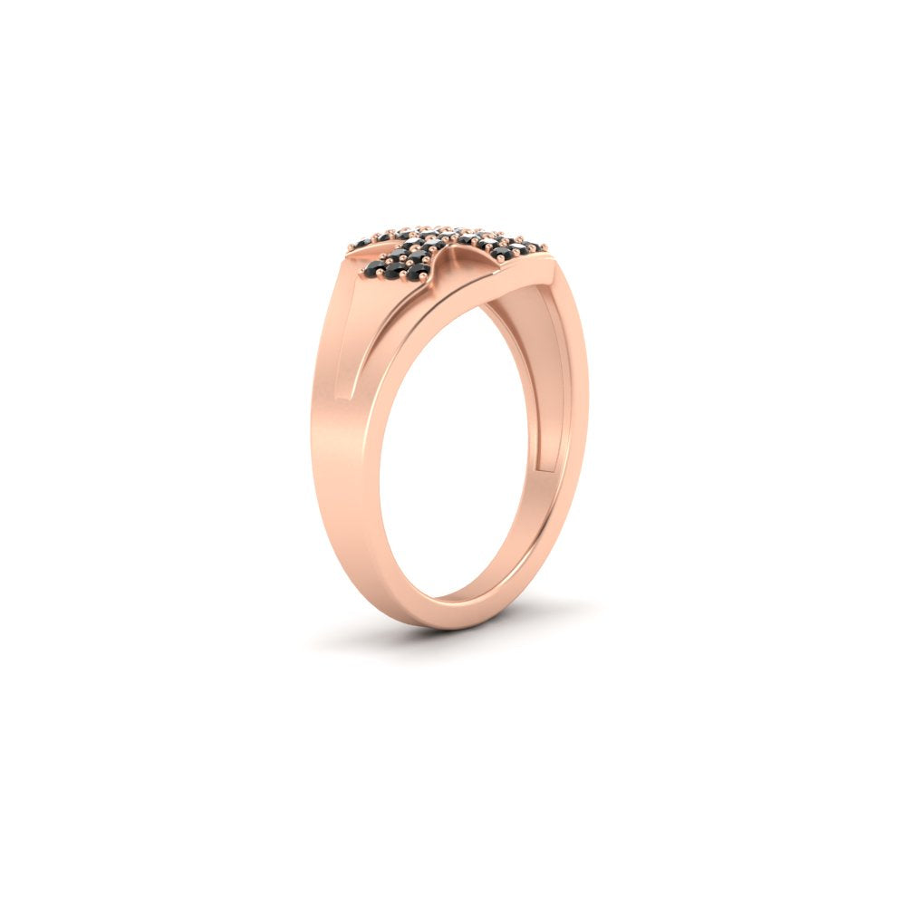 Mens Cross Gemstone Engagement Ring