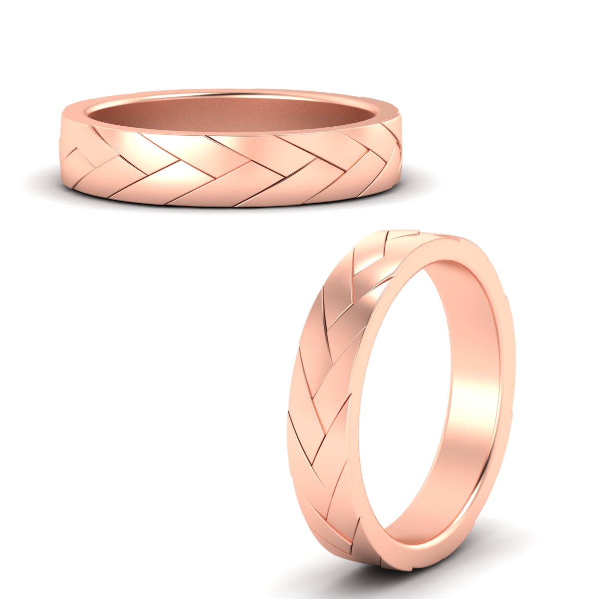 Mens Braided Design Promise Ring