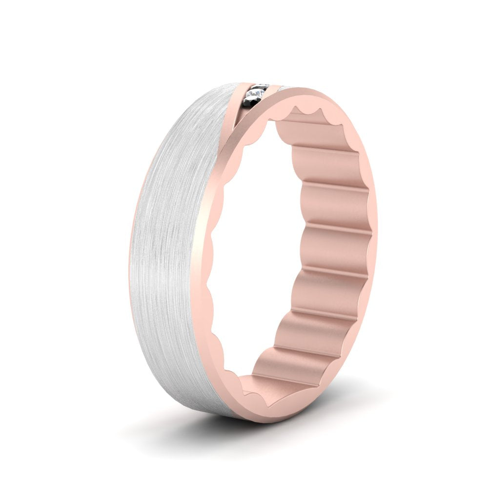 Brush Finish 2 Tone Promise Ring