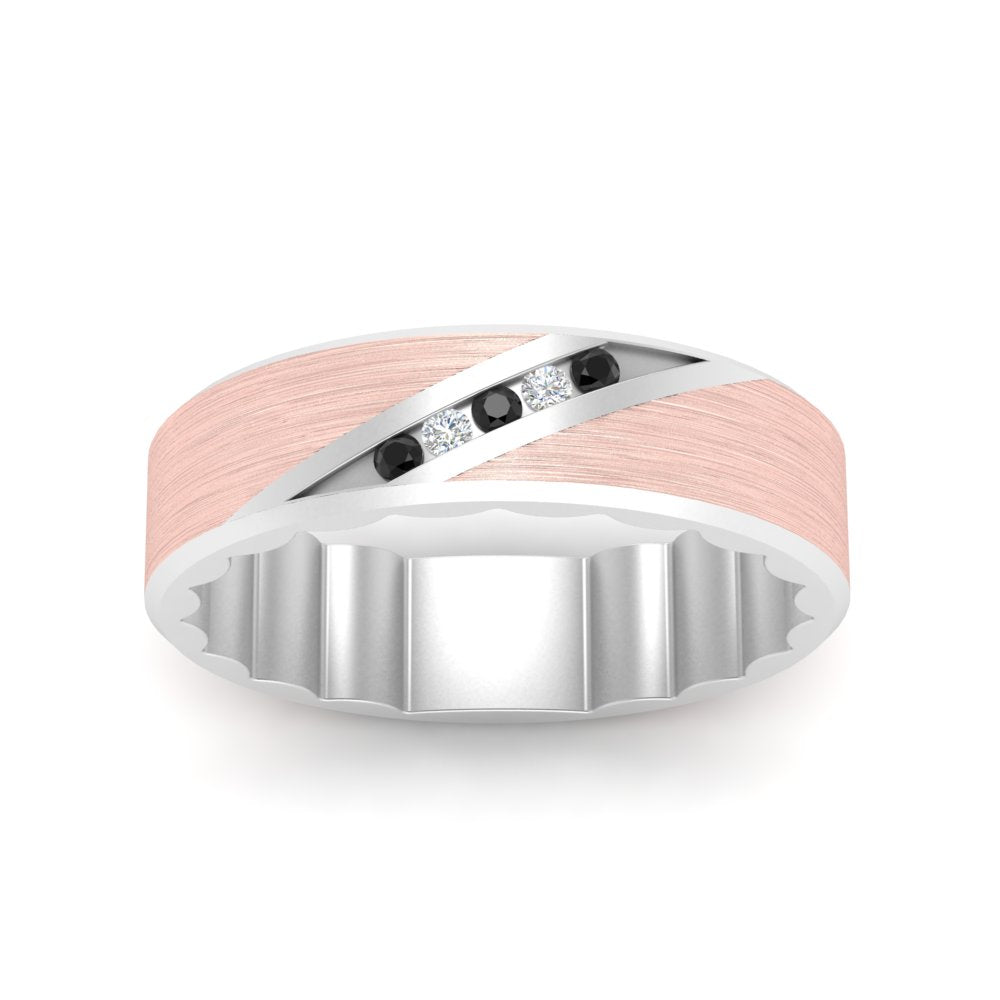 Brush Finish 2 Tone Promise Ring