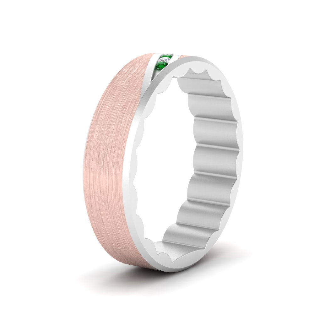 Brush Finish 2 Tone Promise Ring