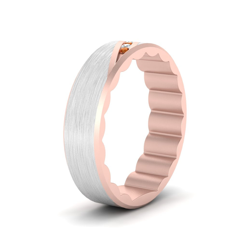 Brush Finish 2 Tone Promise Ring