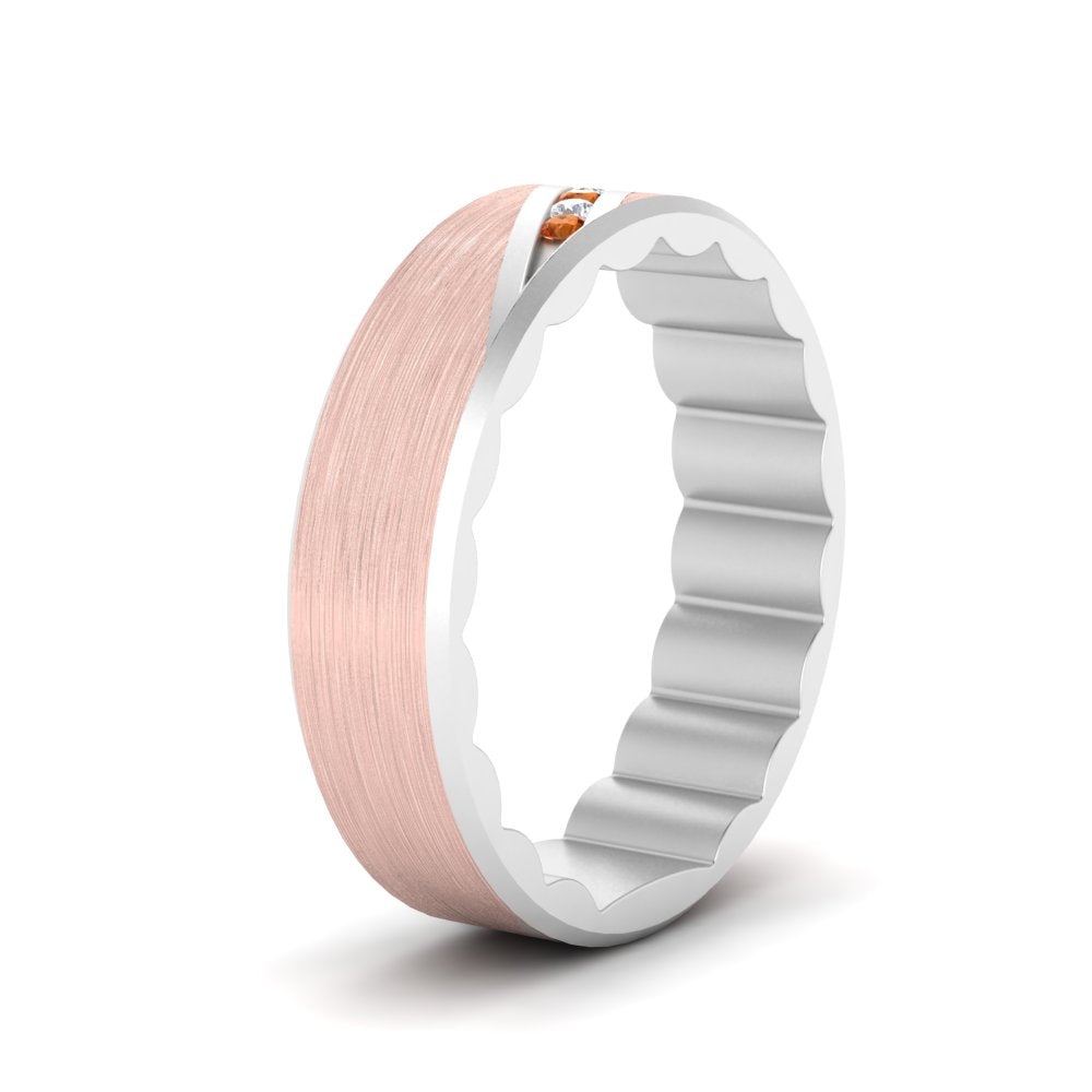 Brush Finish 2 Tone Promise Ring