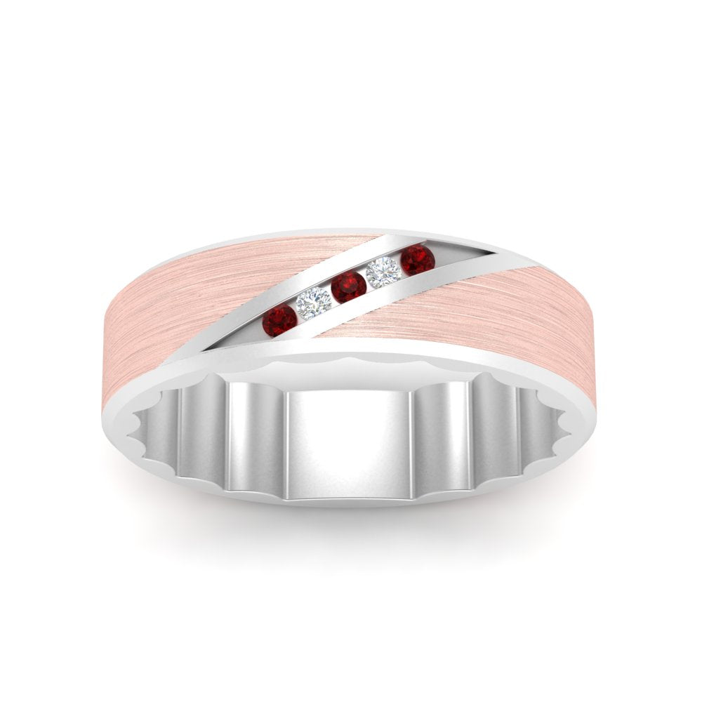 Brush Finish 2 Tone Promise Ring