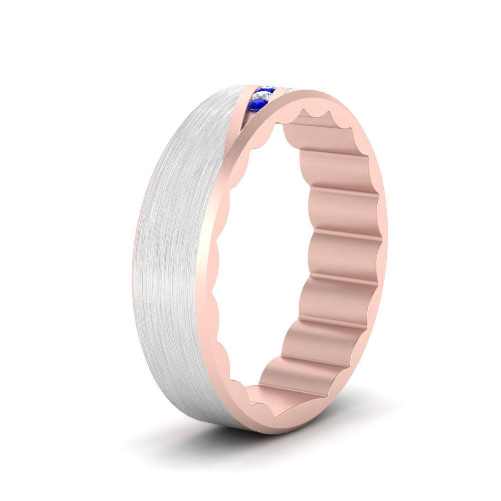 Brush Finish 2 Tone Promise Ring