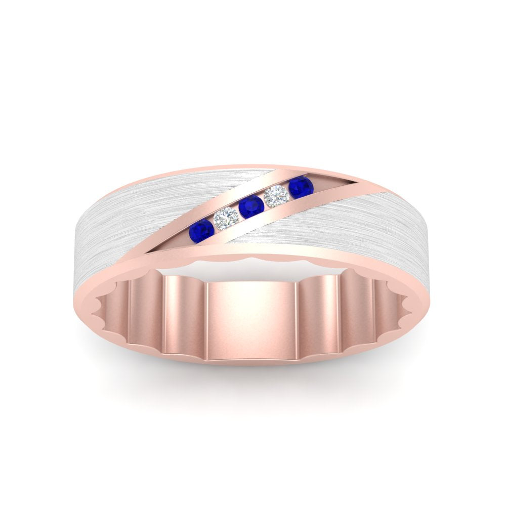Brush Finish 2 Tone Promise Ring