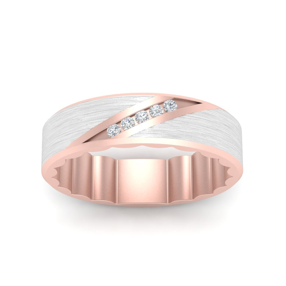Brush Finish 2 Tone Promise Ring