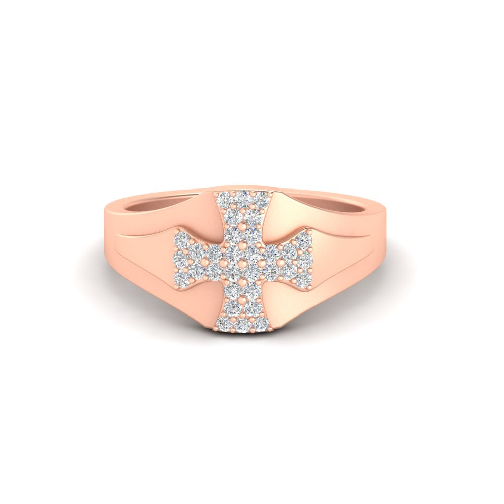 Mens Cross Gemstone Engagement Ring