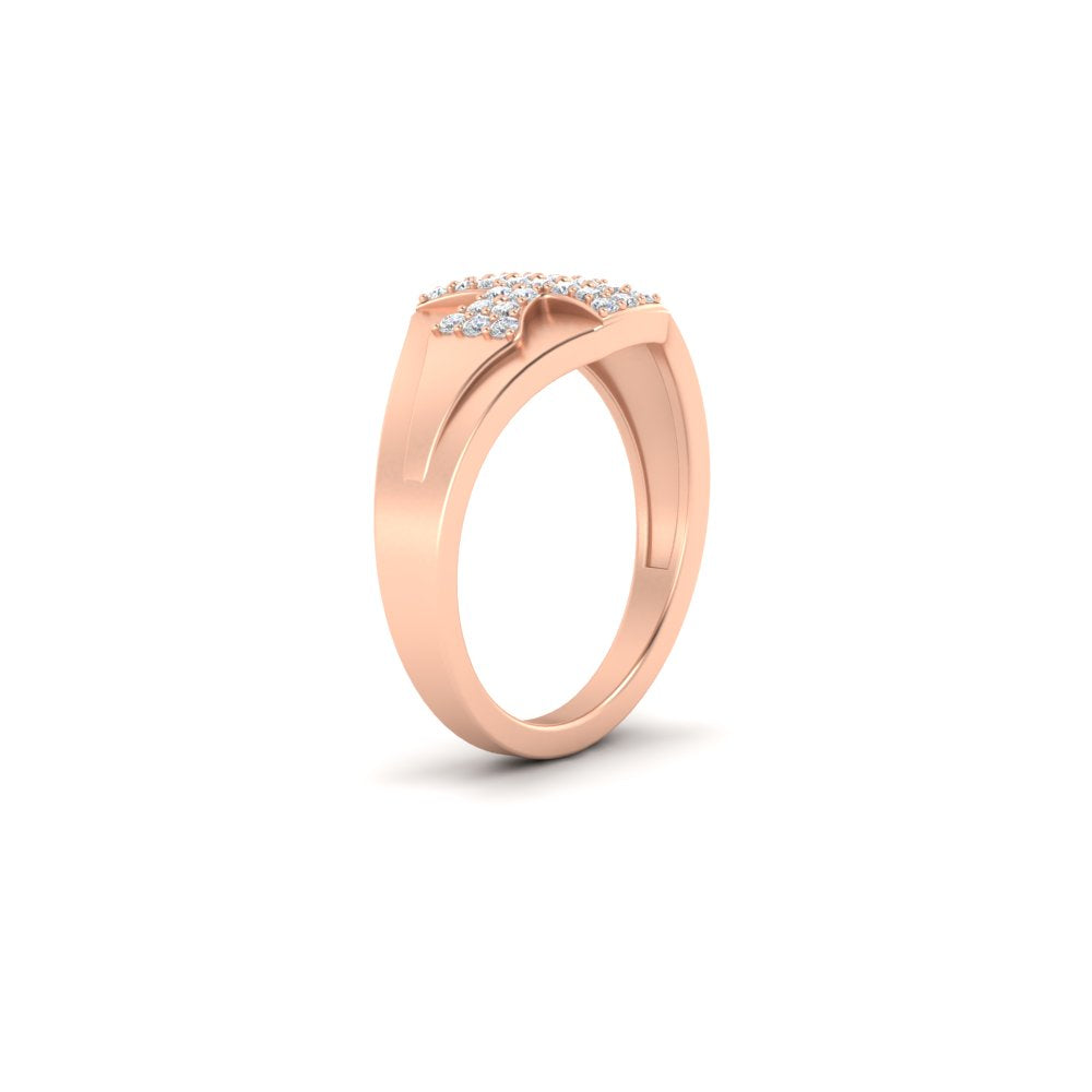 Mens Cross Gemstone Engagement Ring