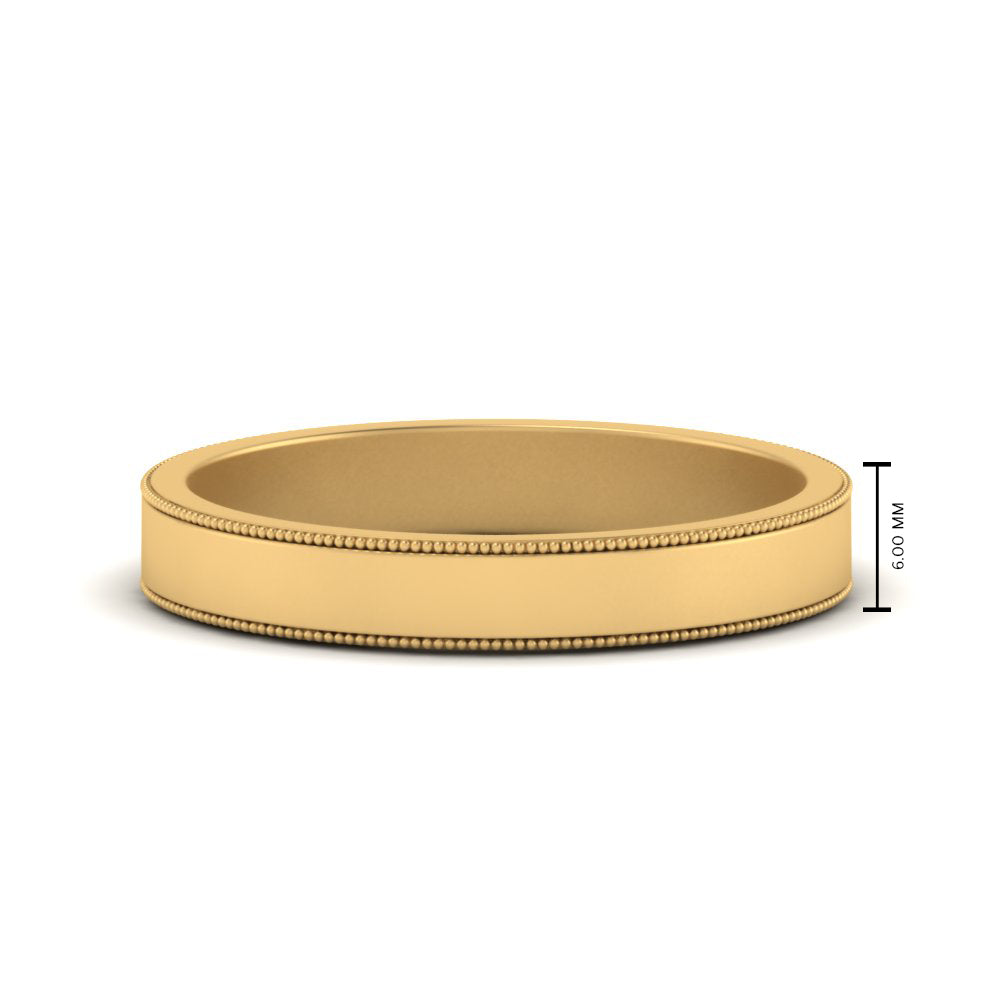 Flat Milgrain Mens Wedding Band