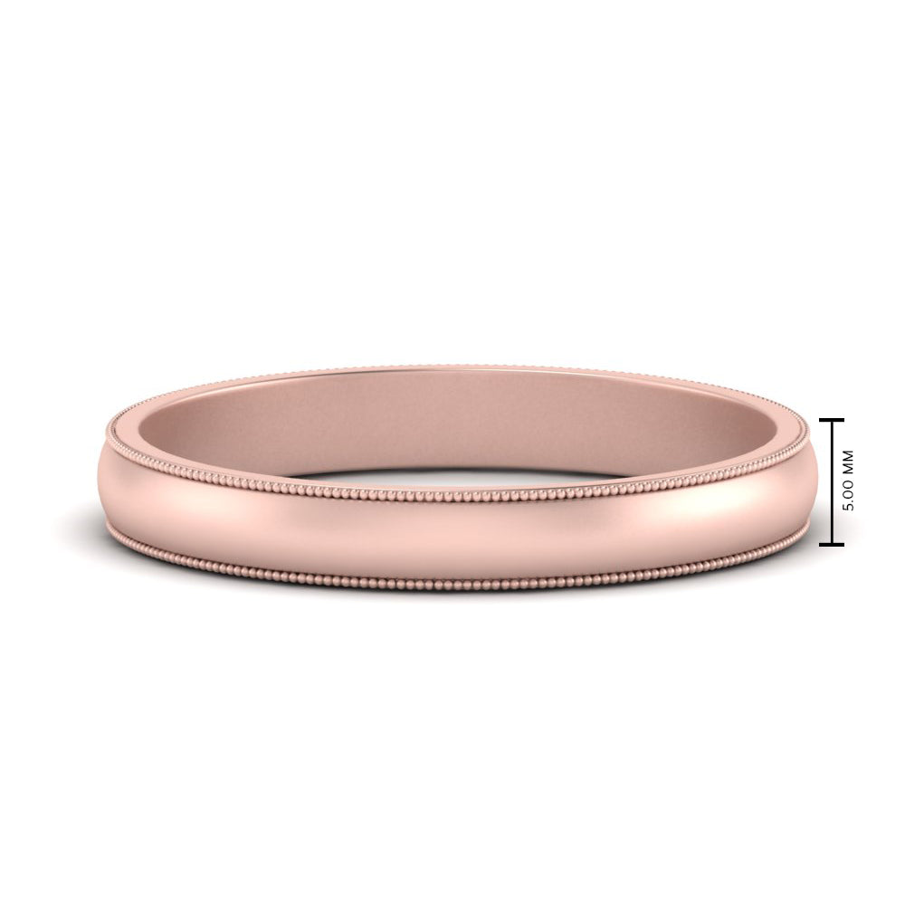 Milgrain Matte Finish Mens Band
