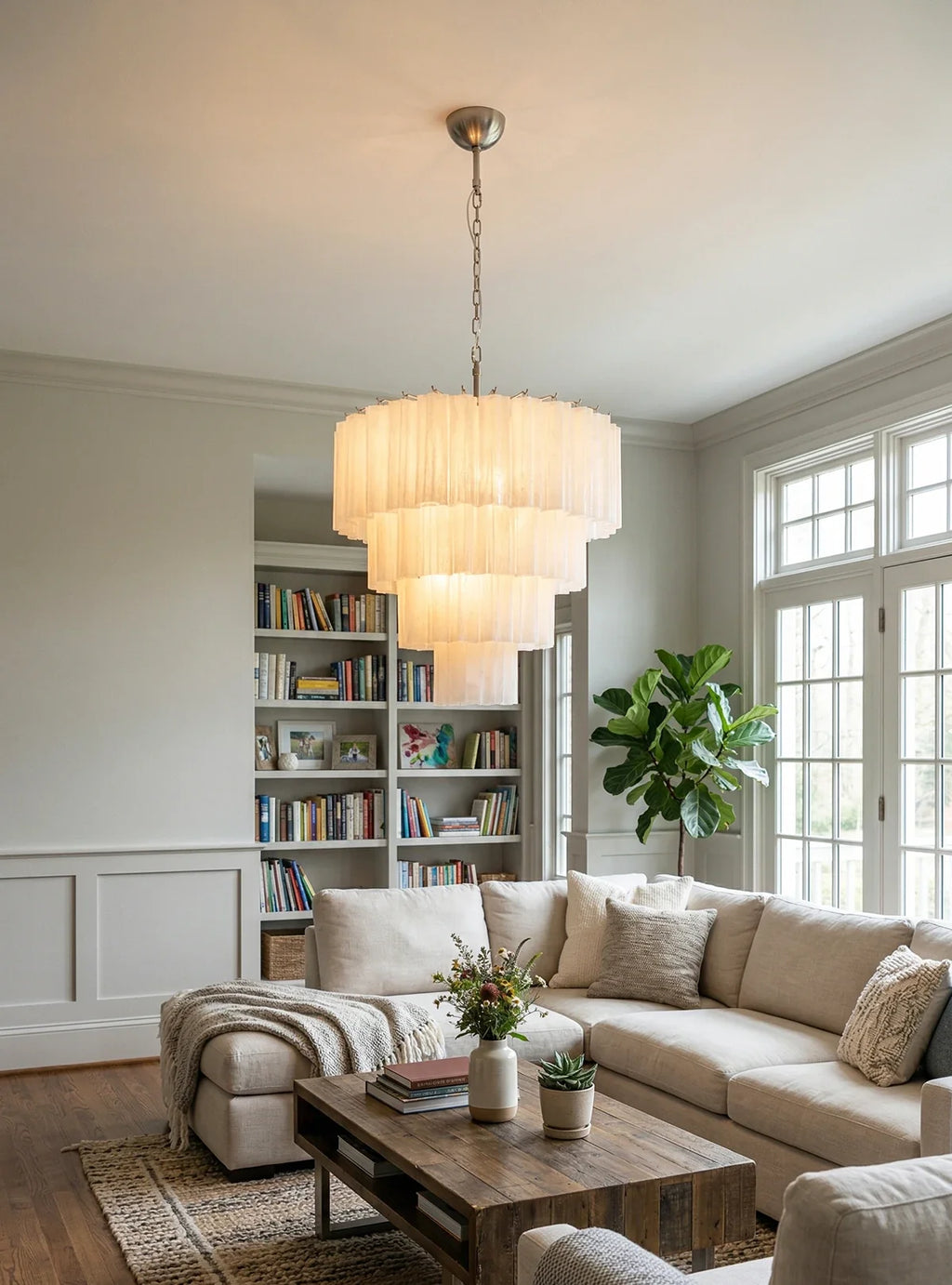 Solene Four-Tier Glass Tube Chandelier