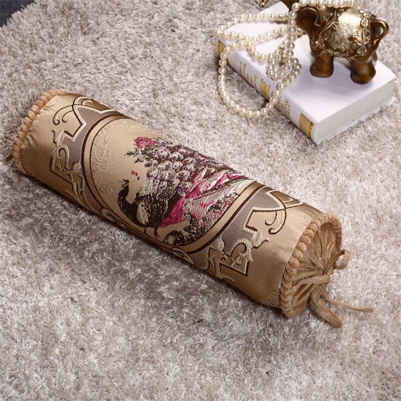 New Classical Luxury Cylindrical Cotton And Linen Pillow Roll Cushion Sofa Throw Polyester Cotton Linen Pillowcase Sofa Cushion Cover Backrest Home Chair Modern Colorful Design 15X50CM
