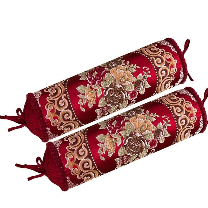 New Classical Luxury Cylindrical Cotton And Linen Pillow Roll Cushion Sofa Throw Polyester Cotton Linen Pillowcase Sofa Cushion Cover Backrest Home Chair Modern Colorful Design 15X50CM