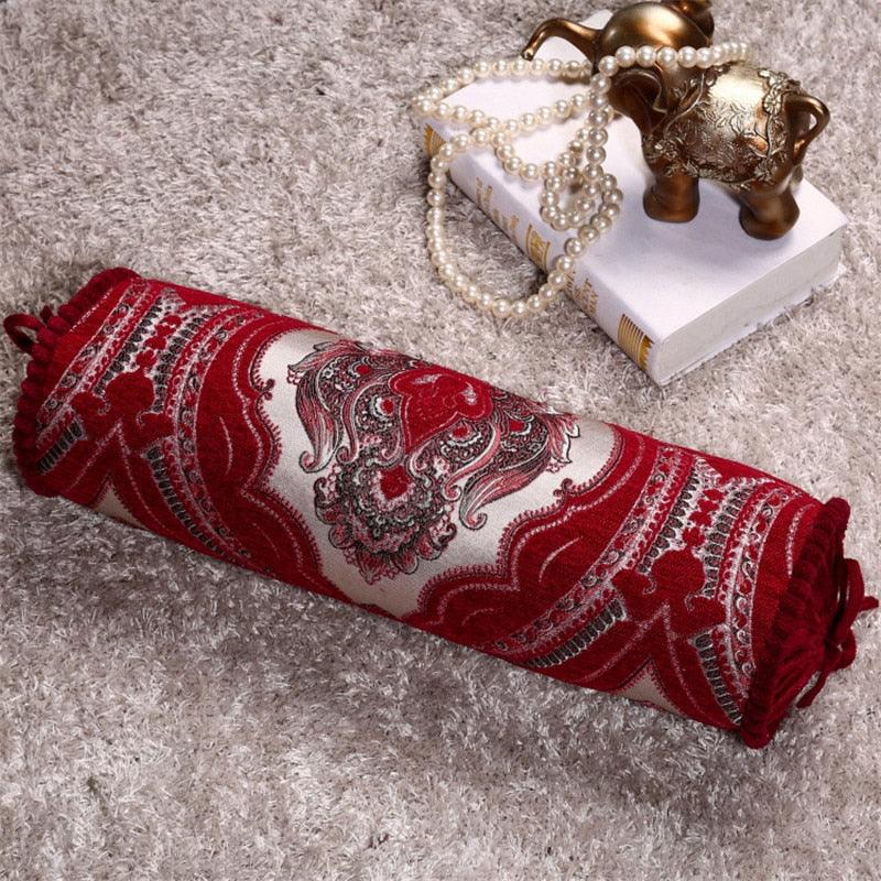 New Classical Luxury Cylindrical Cotton And Linen Pillow Roll Cushion Sofa Throw Polyester Cotton Linen Pillowcase Sofa Cushion Cover Backrest Home Chair Modern Colorful Design 15X50CM
