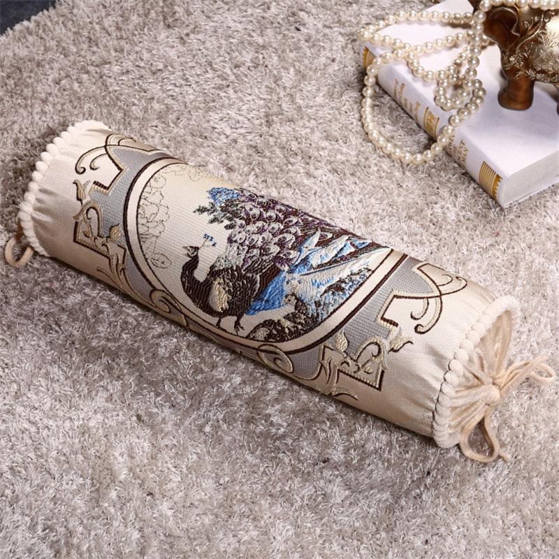 New Classical Luxury Cylindrical Cotton And Linen Pillow Roll Cushion Sofa Throw Polyester Cotton Linen Pillowcase Sofa Cushion Cover Backrest Home Chair Modern Colorful Design 15X50CM